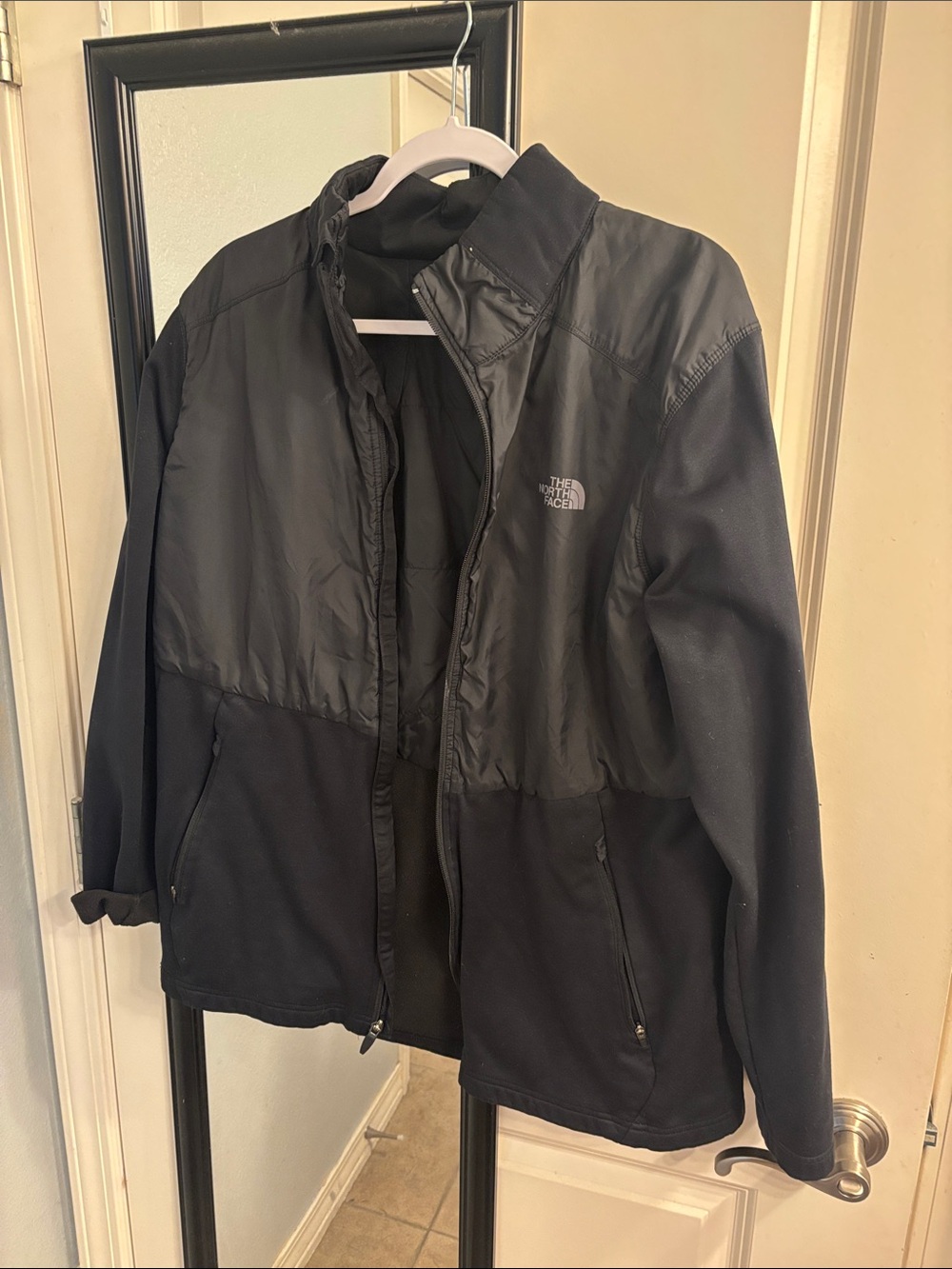 The North Face Black Hybrid Lightweight Fleece Jacket